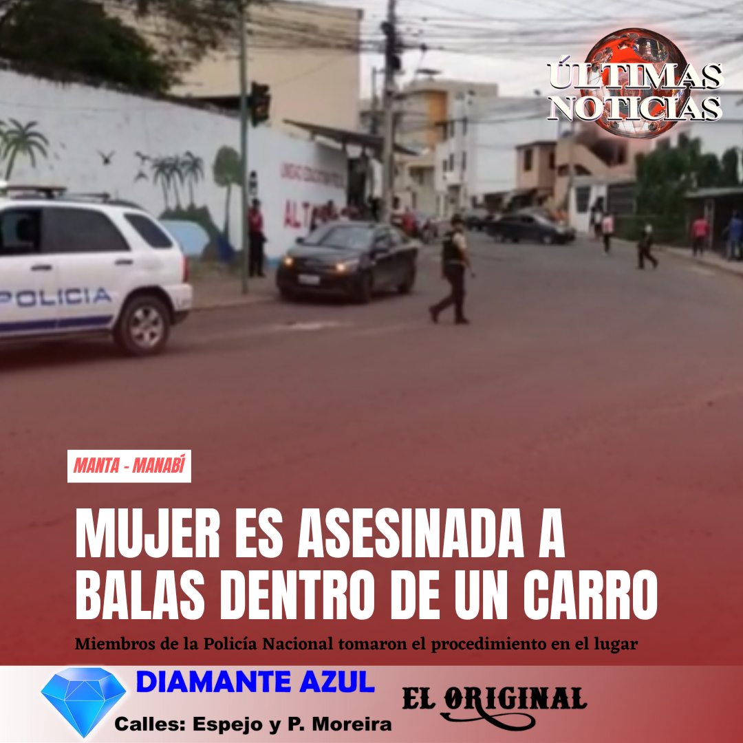 Otro hecho violento se registró la tarde de este jueves 15 de mayo de 2025 cuando una mujer que se movilizaba en un vehículo color negro fue interceptada por presuntos delincuentes quienes le propinaron varios disparos de armas de fuego asesinándola en cuestión de segundos, el lamentable suceso ocurrió alrededor de las 18:00 en el barrio Altamira de la ciudad de Manta, provincia de Manabí.