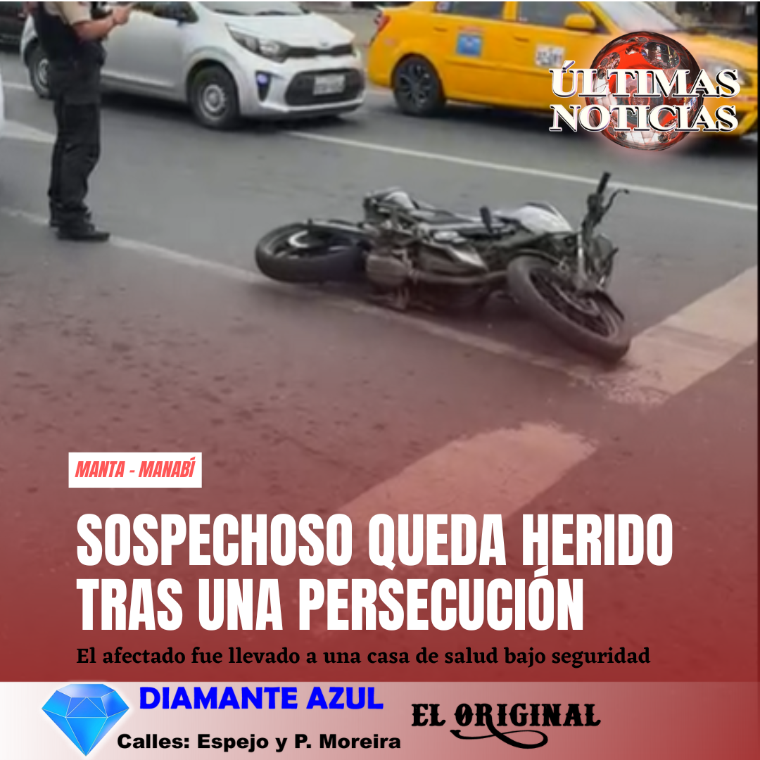Luego de una intensa persecución contra un presunto delincuente, agentes de Policía Nacional lograron la captura del mismo luego de que resultara herido de bala mientras trataba de escapar en una motocicleta, el hecho se registró en la avenida 113 a la altura del ingreso del barrio Altamira, en la ciudad de Manta, provincia de Manabí.